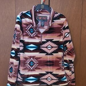 Trail Crest Aztec Fleece Pullover 3/4 Zip SZ L